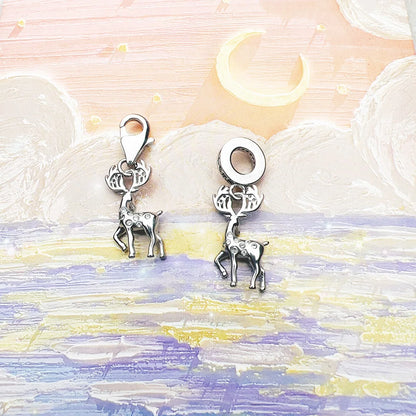 Damen-Charm-Anhänger Hirsch Elch Weihnachten Winter aus Sterlingsilber