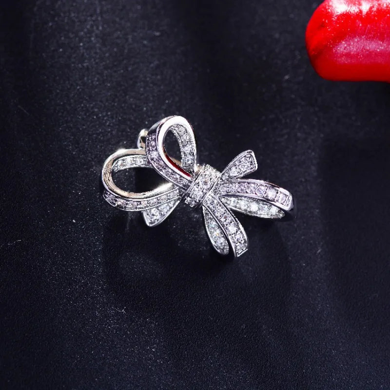 Brosche Schleife Kristall Perle Glänzend Boutique Geschenk Damen