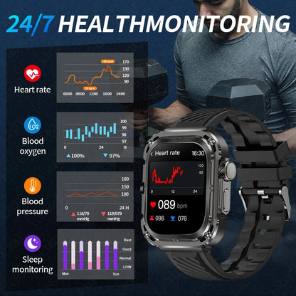 LIGE Neue GPS Smartwatch Männer 2,1'' HD Bildschirm NFC Kompass 460mAh Militär Outdoor Sport Smart Uhr IP68 wasserdichte BT Anruf Uhr