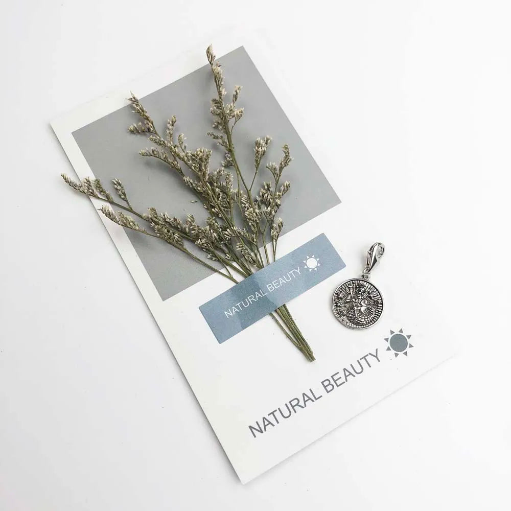 Damen-Charm-Anhänger Sternzeichen Horoskop Vintage aus Sterlingsilber