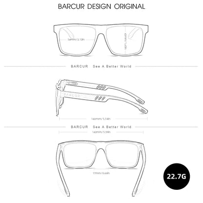Damen-Sonnenbrille quadratisch Holzmaserung Retro Vollformat polarisiert
