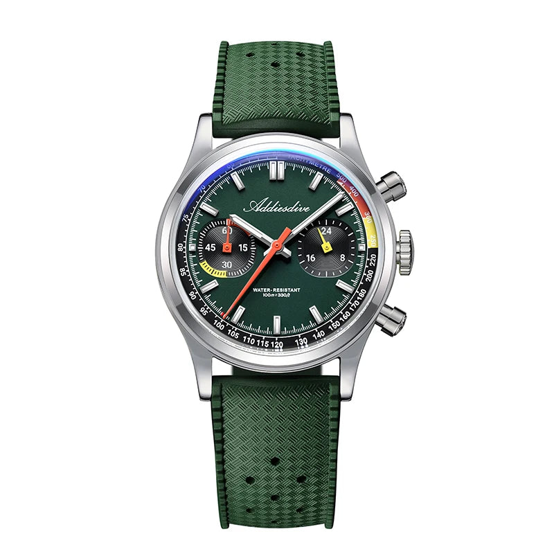 Herren-Chronograph mit VK64-Quarzwerk und Fluorkautschuk-Armband