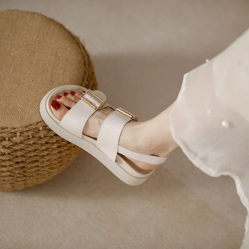 AIYUQI Frauen Sandalen Große Größe Sommer Neue Strand Sandalen Mädchen Dicke Sohle Mode Offene spitze Römischen frauen Schuhe