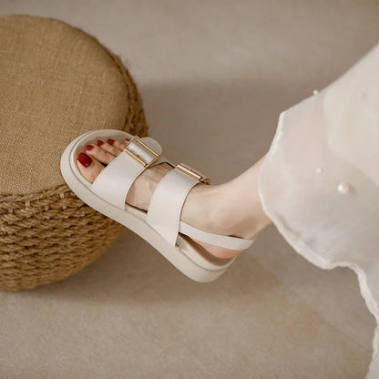 AIYUQI Frauen Sandalen Große Größe Sommer Neue Strand Sandalen Mädchen Dicke Sohle Mode Offene spitze Römischen frauen Schuhe