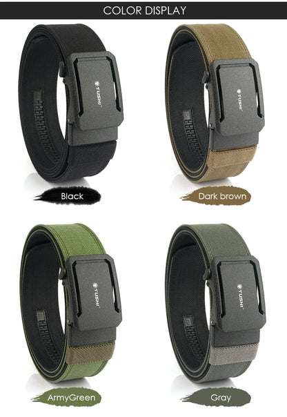 Herren-Taktischer Gürtel aus Nylon mit Automatischer Schnalle, 4,3 cm Breit, 120 cm Länge