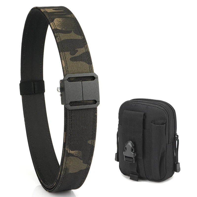 Herren-Taktischer Gürtel mit automatischem Schnallenverschluss aus Nylon Outdoor und Alltag