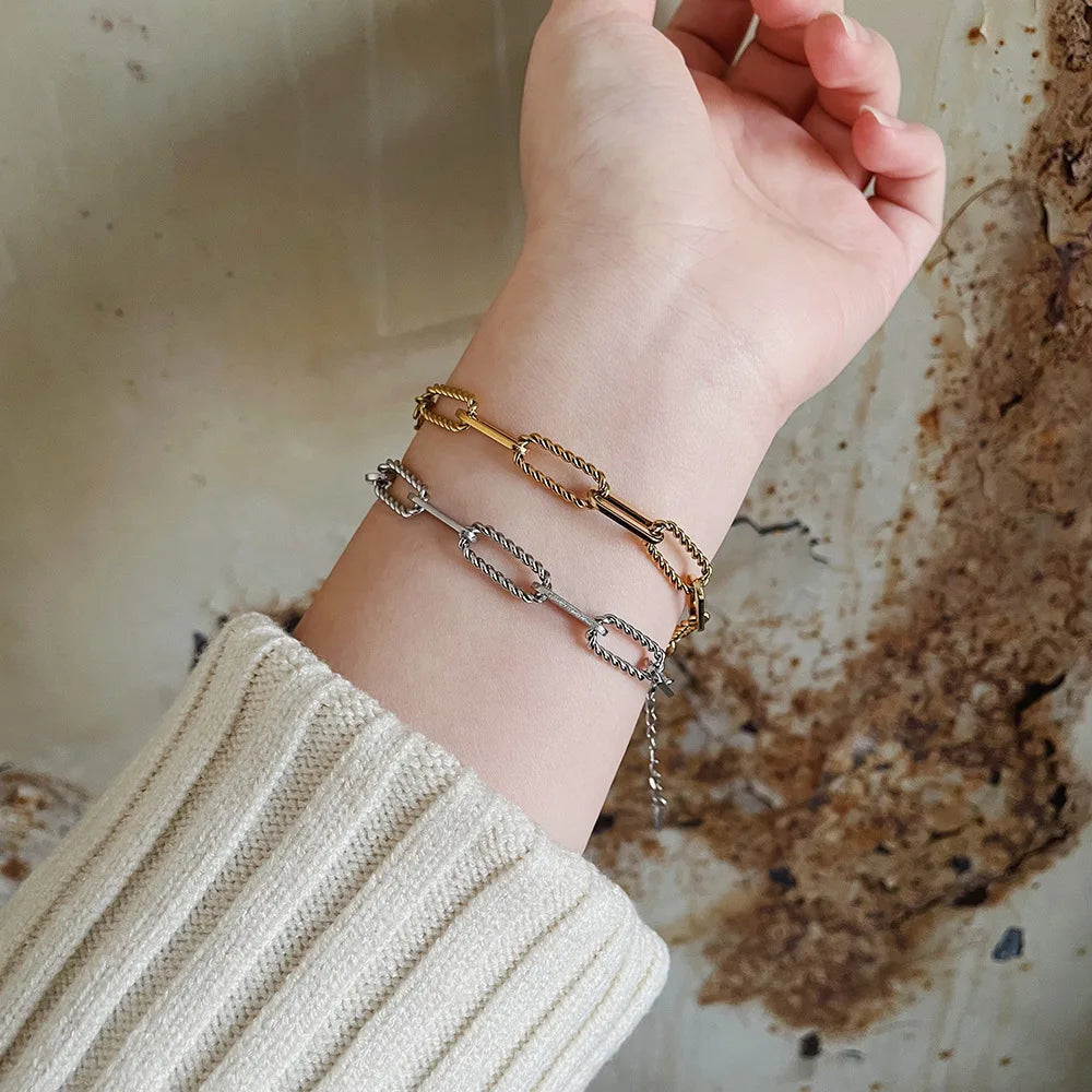 Damen-Armband Büroklammer aus Titanstahl