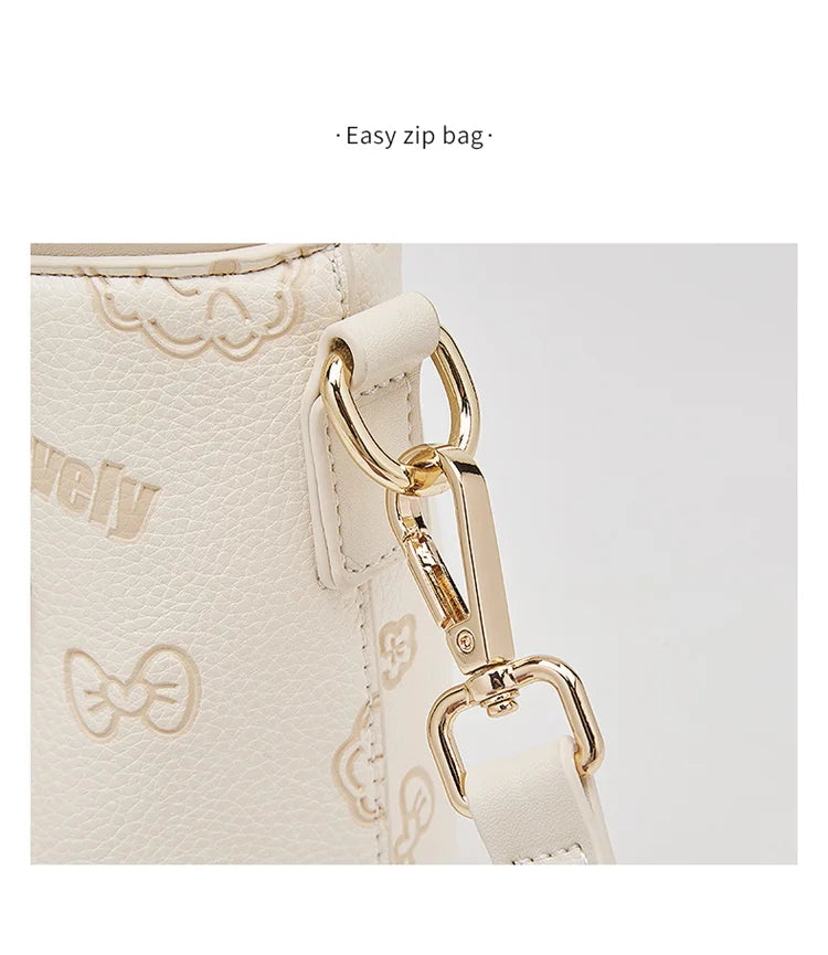 Damen Handtasche Aus PU-Leder Im Bucket-Stil Mit Crossbody Design