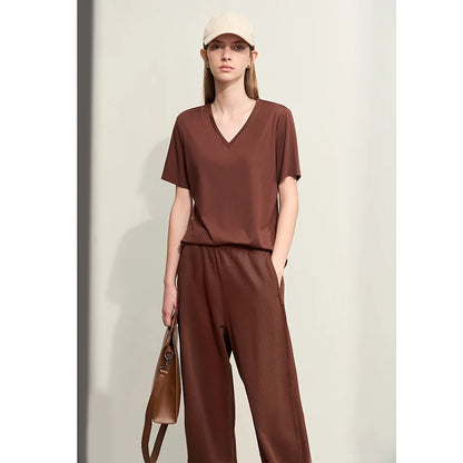 Damen Kurzarm-T-Shirts mit V-Ausschnitt und Sonnenschutz für kühles Gefühl