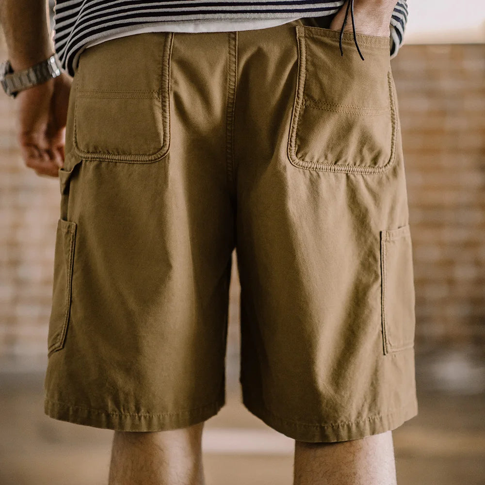 Herren Vintage Holzfäller Shorts mit Multi-Pocket und Reißverschluss für den Sommer
