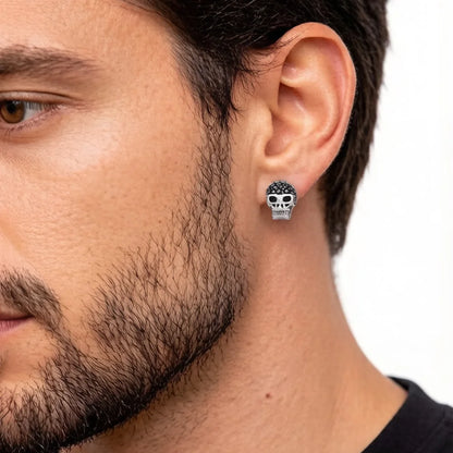 Damen-Ohrstecker Totenkopf Punk Europa aus Sterlingsilber