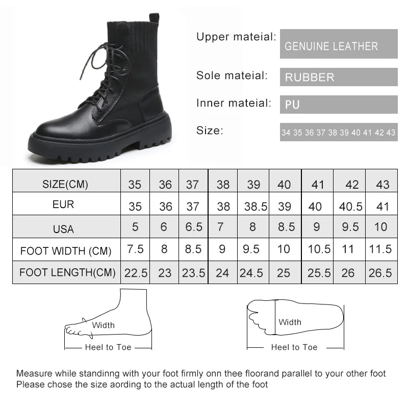 AIYUQI Women Winter Boots Shoes Genuine Leather Flat Fur Ankle Boots Women Platform Fashion Women's Socks Boots
