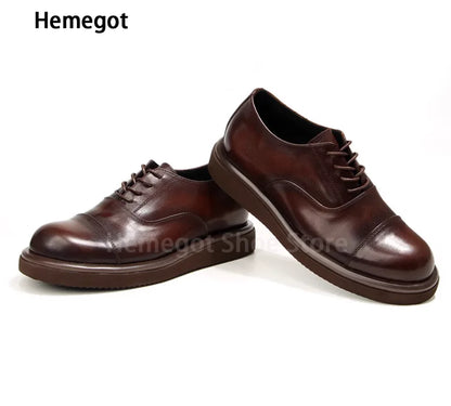 Herren-Schnürschuhe aus Leder in Schwarz/Kaffee – elegant & strapazierfähig