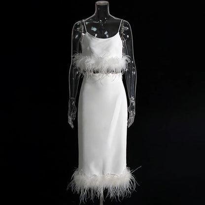 Elegantes ärmelloses Damen-Minikleid mit V-Ausschnitt und Kettendetails im Patchwork-Design