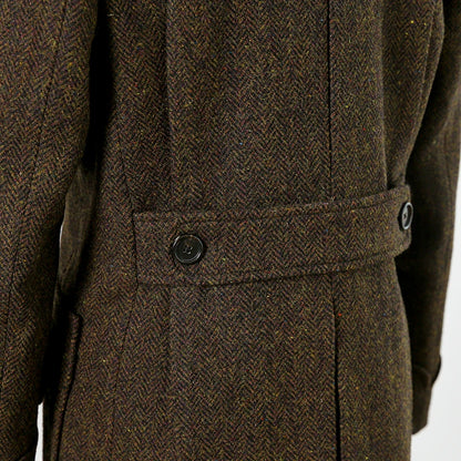 Herren Tweed Mantel im Business Style mit gesprenkeltem Muster und Zweireiher