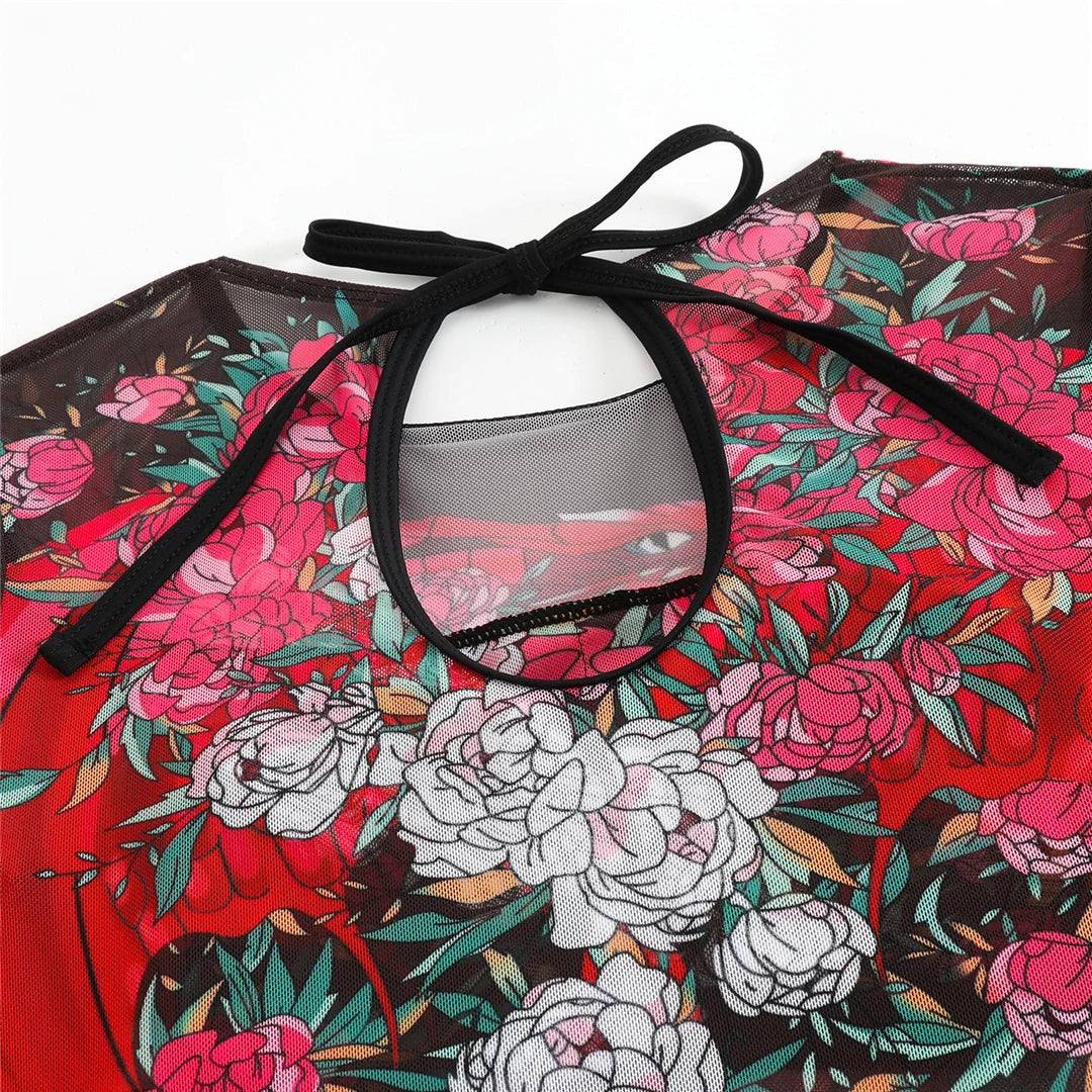 Damen-Hose mit Blumenmuster