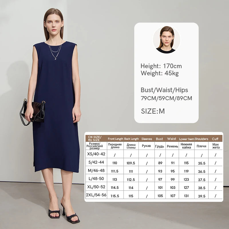 Elegantes Ärmelloses Bürokleid Für Damen Aus Chiffon
