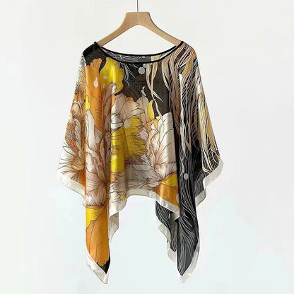 Damen Chiffon Schal Sommer Strand Bikini Sonnenschutz Poncho bedruckt sexy