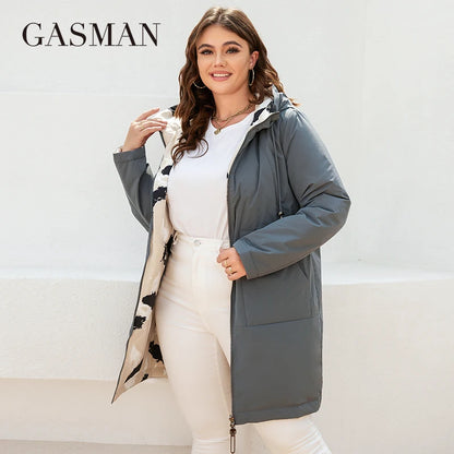 Eleganter Damen-Daunenmantel mit Stehkragen und Kapuze – ideal für den Winter