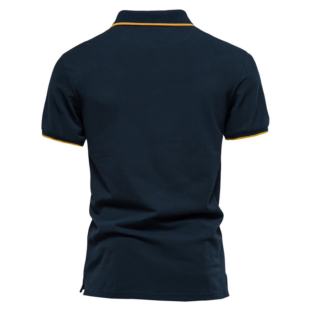 Premium Herren Poloshirt Aus Baumwolle Mit Kontrastakzent