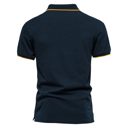 Premium Herren Poloshirt Aus Baumwolle Mit Kontrastakzent