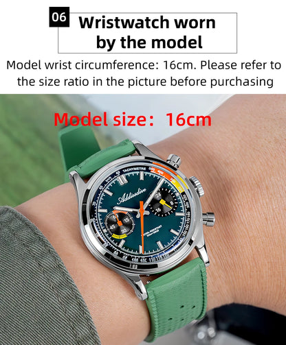 Herren-Chronograph mit VK64-Quarzwerk und Fluorkautschuk-Armband