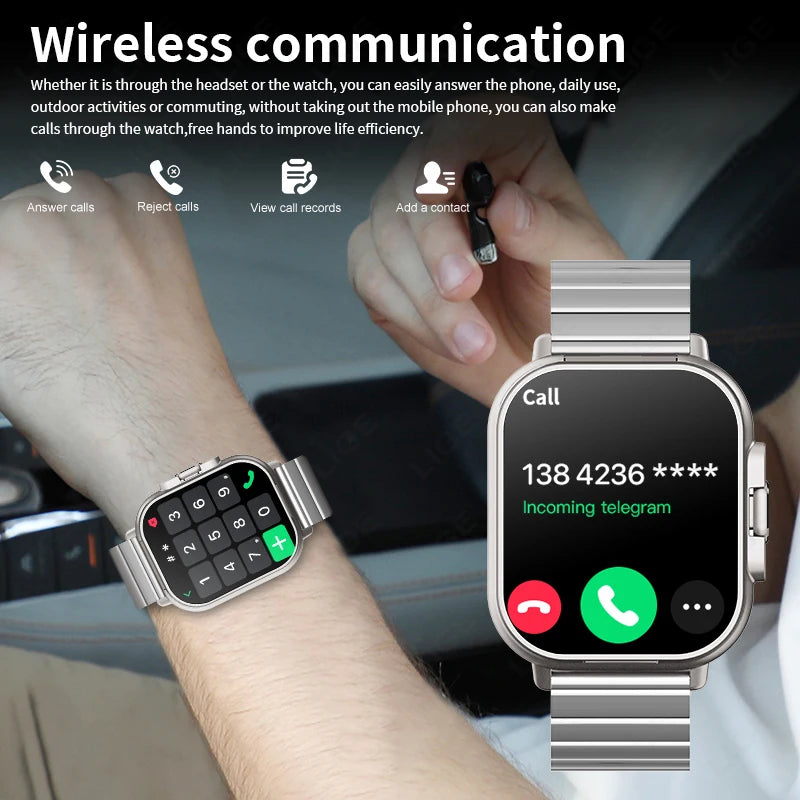 Smartwatch für Männer und Frauen mit TWS Bluetooth Kopfhörern und Herzfrequenzmessung