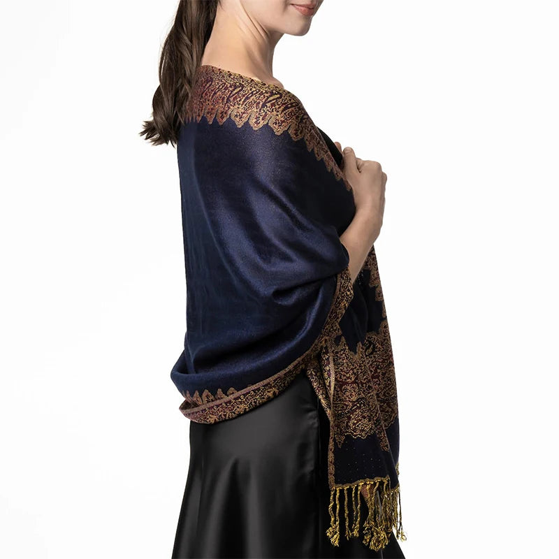 Damen Winterschal Kaschmir Plaid warm Pashmina Bandana Quaste Qualität