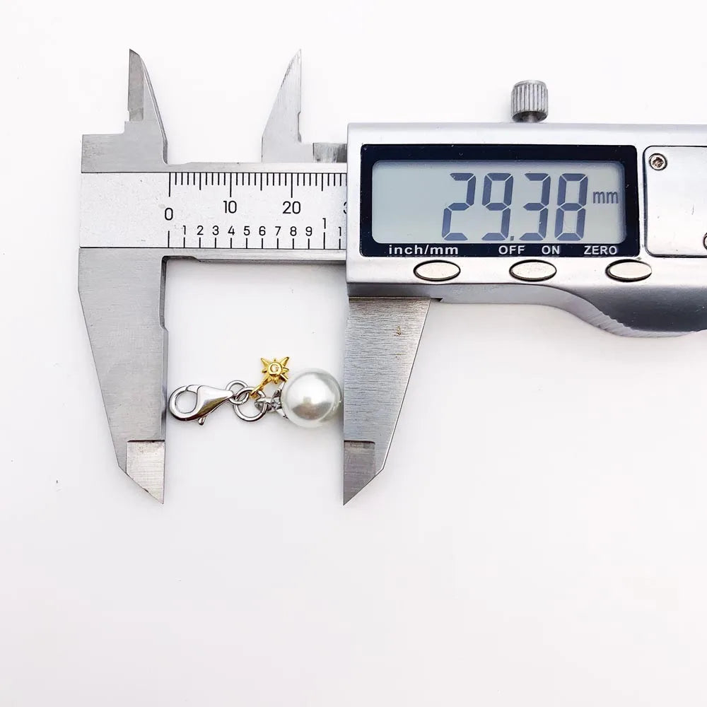 Damen-Charm-Anhänger Kleeblatt Perle handgemacht Glück aus Sterlingsilber