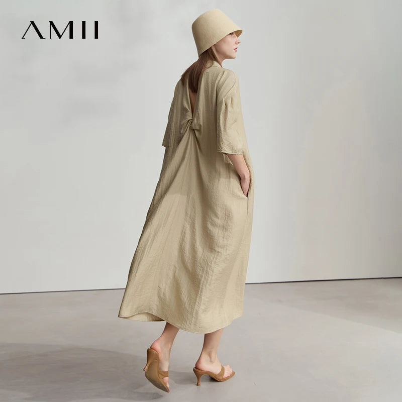 Stylisches Sommer Kleid Lockere Passform Für Büro Frauen