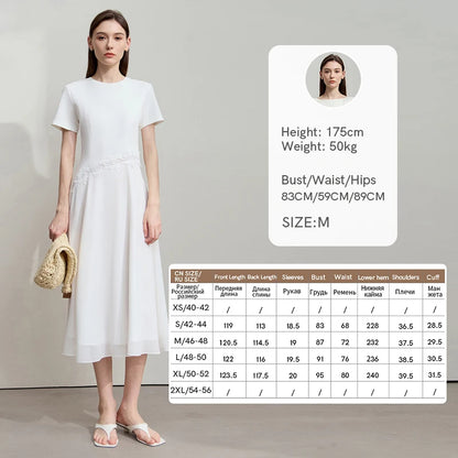 Elegant Damen Midikleid Aus Baumwollmix Stretch Bequem Flexibel Für Alltag