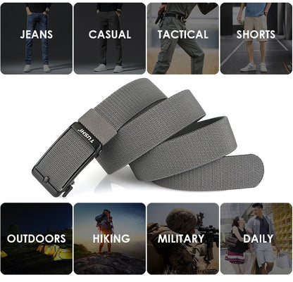 Unisex-Gürtel aus Nylon mit elastischer Passform und Automatischer Metallschnalle