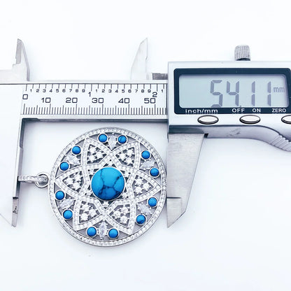 Damen-Charm-Anhänger blaues Ornament Glamour Seele aus Sterlingsilber