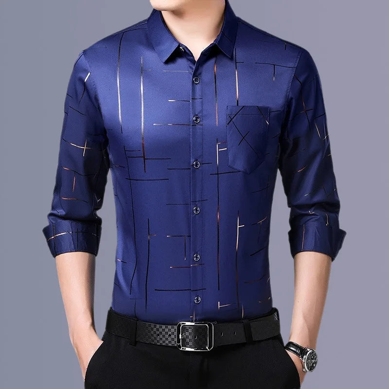 Langarm- und Kurzarm-Herrenhemd in Schwarz und Weiß – Slim Fit Business- und Bürohemd in Unifarben