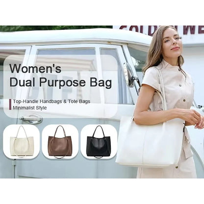 Damen Schultertasche Aus Splitleder Retro-Stil Großes Fassungsvermögen