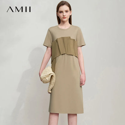 Elegantes Damen Sommerkleid Aus Viskose Strick Mit Lockerer Passform