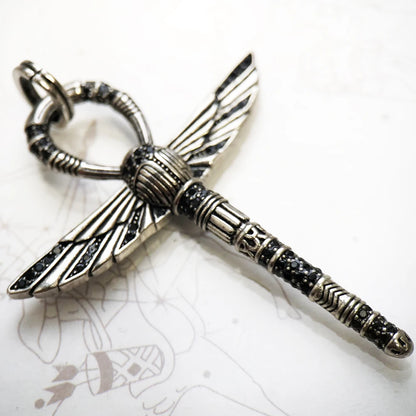 Damen-Charm-Anhänger Skarabäus Ankh-Kreuz ägyptisch II aus Sterlingsilber