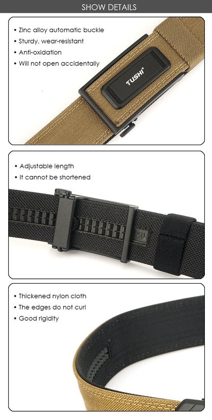 Herren-Taktischer Gürtel Mit Metall-Schnalle Für Outdoor-Einsatz 3,8 cm Breite Aus Polyester
