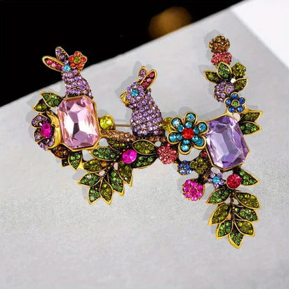 Brosche Hase Kristall Strass Luxus Kleidung Mantel Glänzend Damen