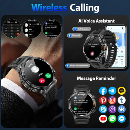 Männer Sport Smart Uhr mit IP68 Wasserdichtigkeit und Bluetooth Anruffunktion