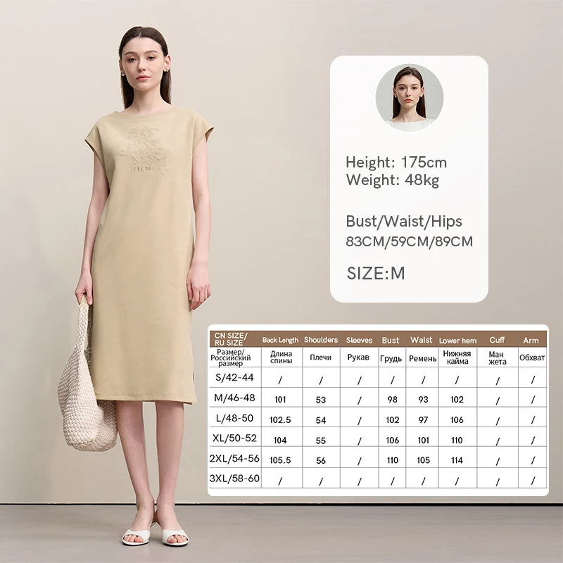 Bequemes Ärmelloses Damenkleid Aus Baumwolle Mit Taillierter Passform