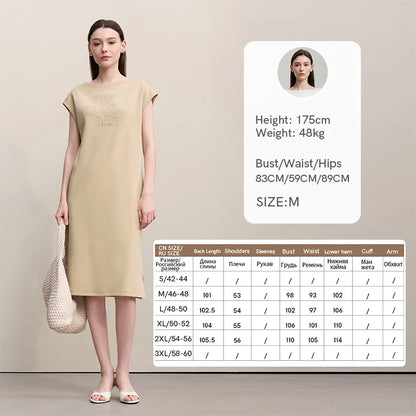 Bequemes Ärmelloses Damenkleid Aus Baumwolle Mit Taillierter Passform