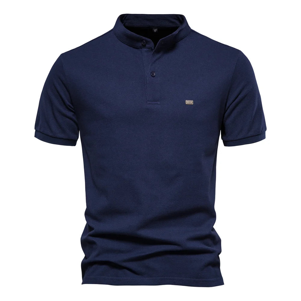 Herren Poloshirt aus 100 Prozent Baumwolle mit lässigem Stehkragen für den Sommer