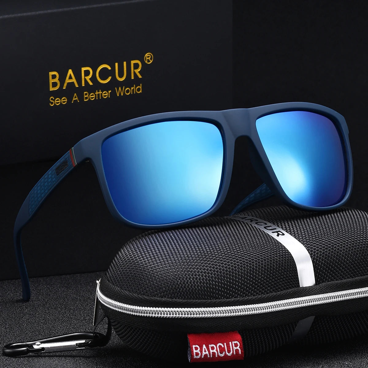 Sonnenbrille Rechteck Spiegel UV400 polarisiert Business Reise Herren