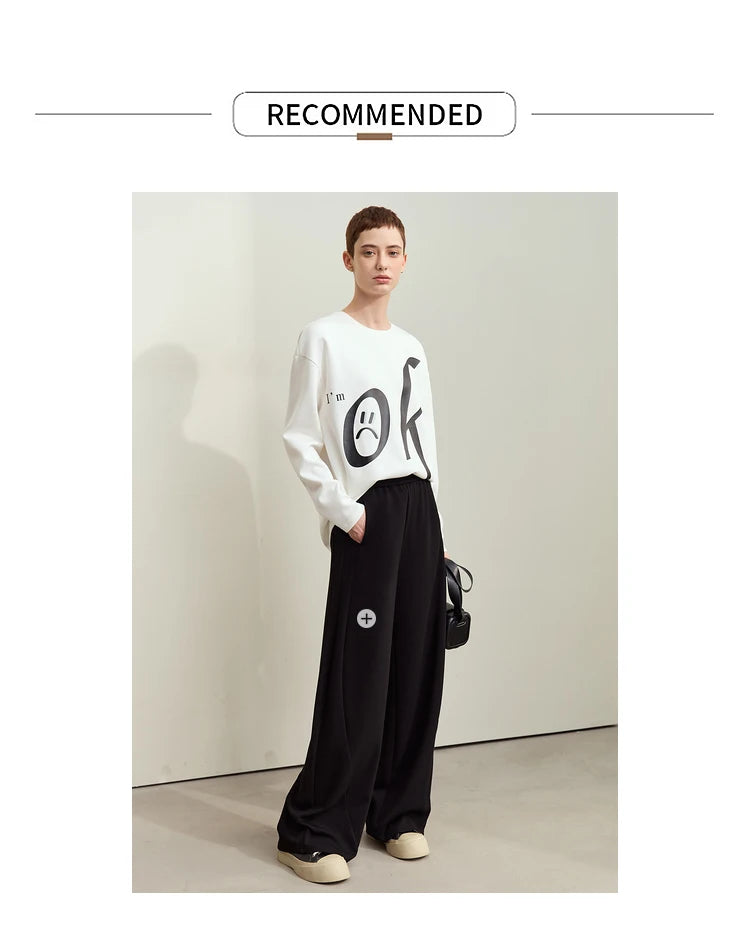 Damen T-Shirt im minimalistischen Stil mit Rundhalsausschnitt und Druckdesign