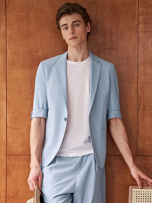 Herrenanzug aus 100% Wolle in tiefem Blau – Slim Fit für Business, Alltag und formelle Anlässe