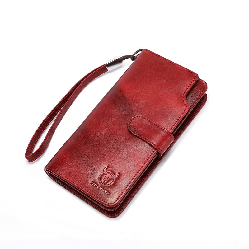 Unisex Geldbörse Langformat Bifold Mit RFID-Schutz Und Handgelenkband Für Mehrere Karten