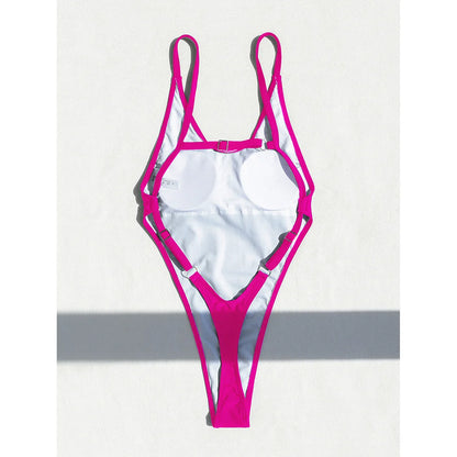 Damen Badeanzug hoher Beinausschnitt Monokini Micro Tanga rückenfrei
