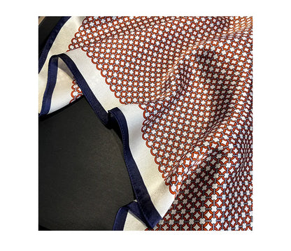 Damen Seidenschal 53cm quadratisch Haarband Halstuch Bandana bedruckt D