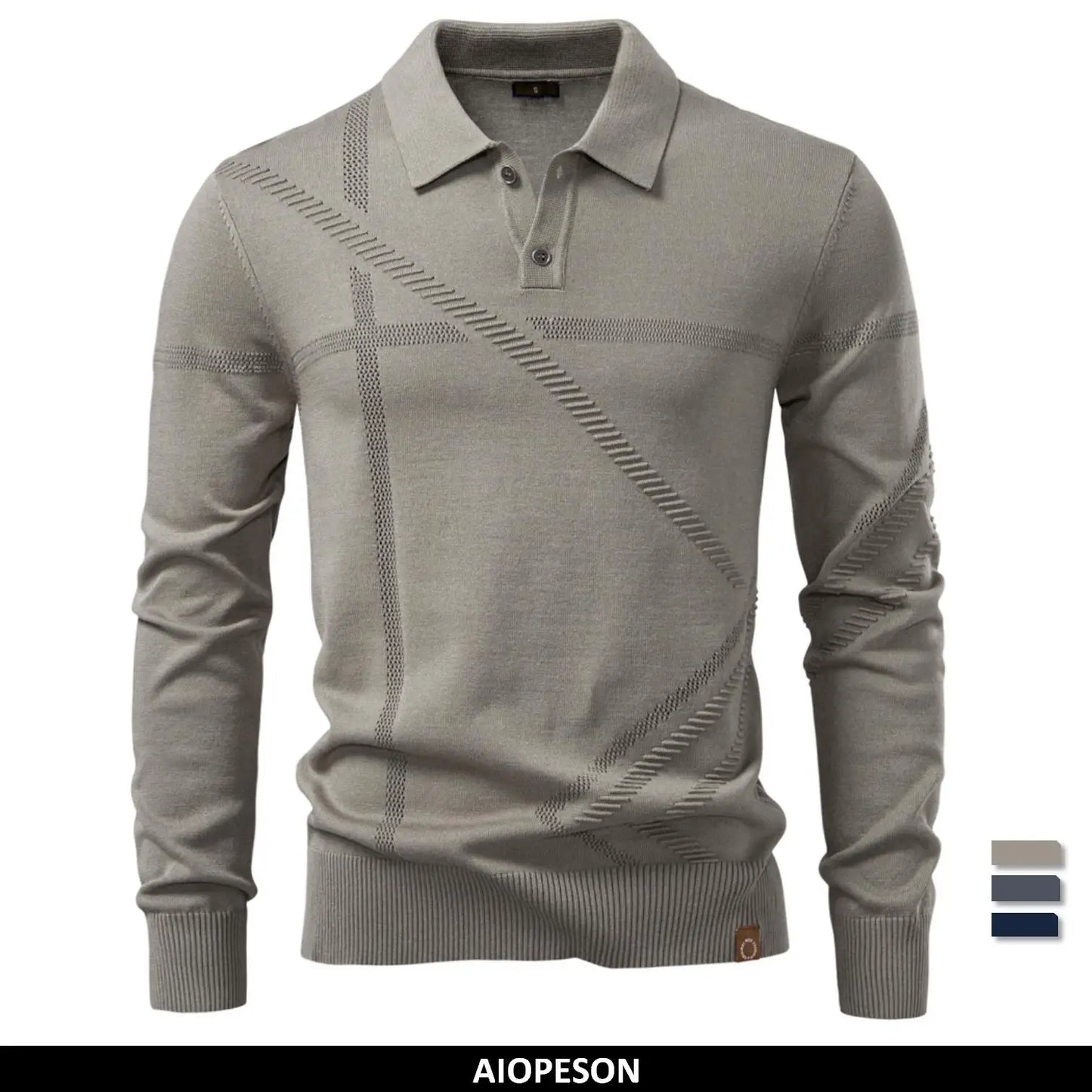Premium Herren Winterpoloshirt Thermo Warm Elastisch Elegant Casual Top